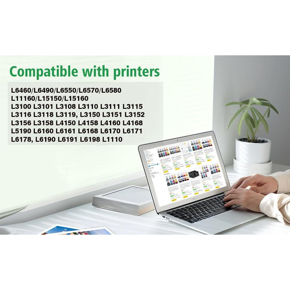 Verena 003 Refill Ink Compatible For Epson L3110, L3150, L3250, L3252 L3115, L3116, L3101, L3210, L3215, L3216, L3151, L3152, L3156, L5190 Printer (Black-2Pcs & Color-3Pcs)
