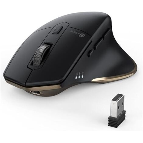 Iclever Bluetooth Mouse Md172, Wireless Mouse Dual Mode(Bluetooth+Usb), Multi-Devices Ergonomic Mouse With 5 Adjustable Dpi And 7 Buttons, Rechargeable Silent Mice For Laptop/Ipad/Macbook/Tablet/Pc