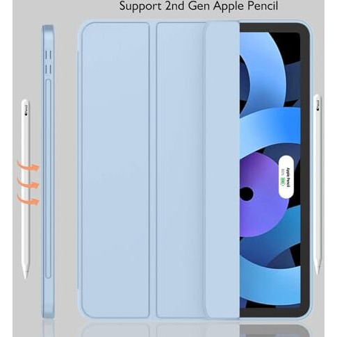 Proelite Case For Ipad Air 11 Inch M3/M2 2025/2024, Ipad Air 5Th/4Th Gen Case 10.9 Inch, Smart Flip Case Cover For Apple Ipad Air With Pencil Holder [Auto Sleep/Wake] With Stylus Pen - Light Blue