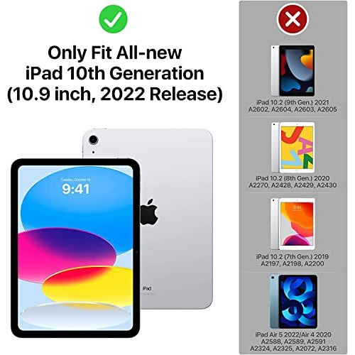 Proelite Cover For Apple Ipad (A16) 11Th/10Th Generation (2025/2022) Cover Case, Transparent Smart Case For Ipad 11Th/10Th Gen 2025/2022 (Supports Auto Sleep Wake) With Stylus Pen, Dark Green