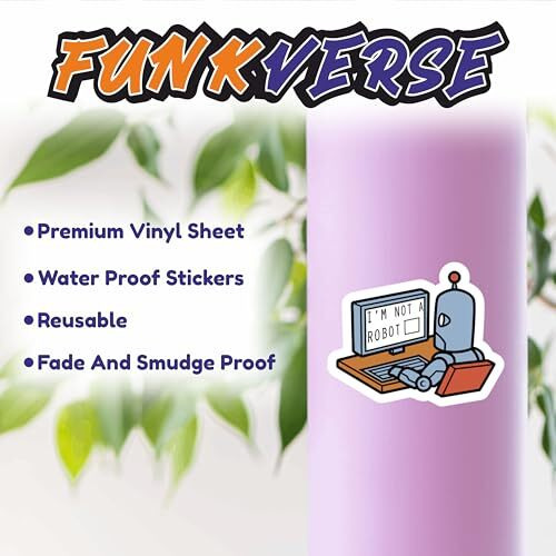 Funkverse Vinyl Wall Reusable Set Of 56 Waterproof Laptop Stickers For Programmers, Coders, Developers, And It Professionals | Bike Helmet, Journal, Diary, Guitar, Bottle, Mobile Decals