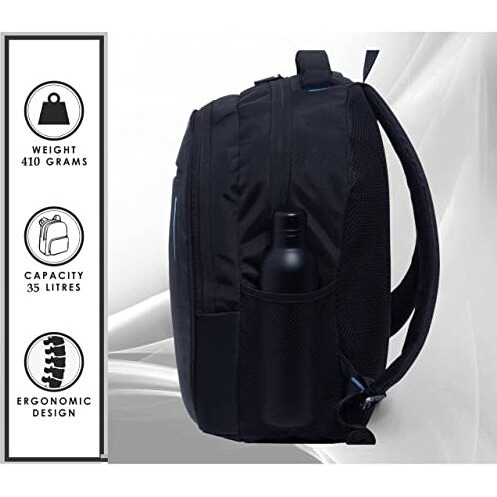 Martucci Hipe Large 35L Laptop Bag Backpack For Men And Women, Bags With 17.3 Inches Laptop Compartment With Rain Cover (Black)