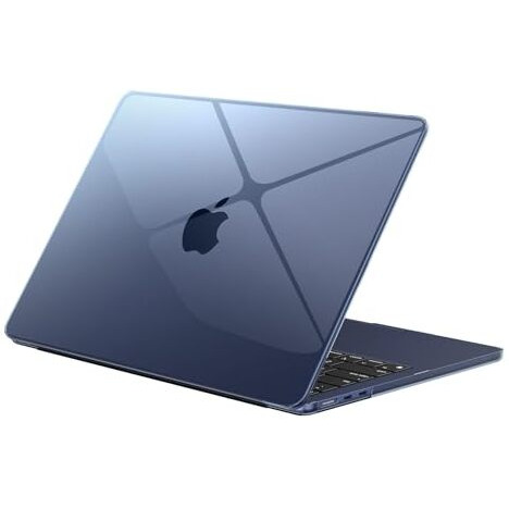 Eoocoo Case Compatible For Macbook Air 15 Inch 2025 2024 2023 M4 M3 M2 A3241 A3114 A2941,[Match Original Machine Color],[Ultra-Thin Invisible],High Transparency Laptop Hard Shell Cover-Midnight Clear