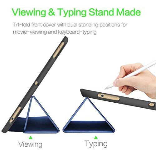 Proelite Smart Pu Flip Case Cover For Apple Ipad 10.2" 9Th Gen (2021) / 8Th Gen / 7Th Gen With Pencil Holder, Dark Blue