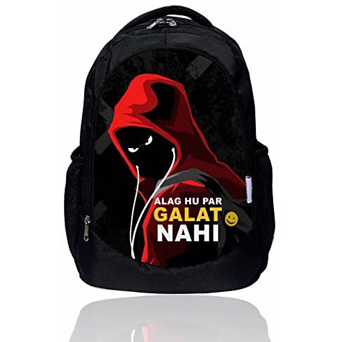 My Fav Printed Backpack For Boys & Girls, Casual School, College & Sports Bag, Lightweight 30L Outdoor Travel Backpack (Black 7), Durable & Versatile
