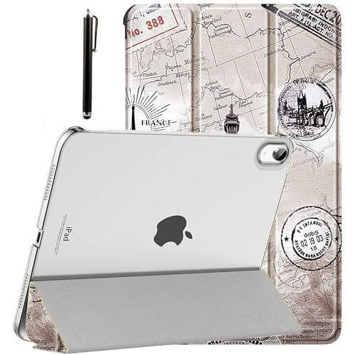 Proelite Cover For Apple Ipad (A16) 11Th/10Th Generation (2025/2022) Cover Case, Transparent Smart Case For Ipad 11Th/10Th Gen 2025/2022 (Supports Auto Sleep Wake) With Stylus Pen, Eiffel