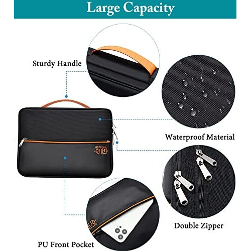 House Of Quirk Polyester Electronics Travel Organizer, Double Layer Cable Organizer Bag Watreproof Electronics Accessories Storage Bag For Cord, Charger, Phone, Power Bank, Hard Drive (Black)