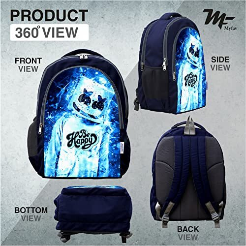 My Fav 15.2 Inch Laptop Backpack For Men & Women | Waterproof, Durable Laptop Bag | Premium School & Travel Backpack | Fits Up To 15.2" Laptops | With Digital Print | Pack Of 1
