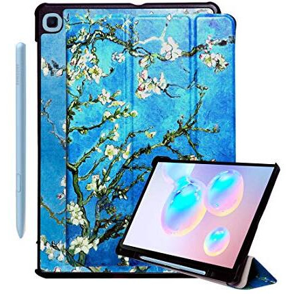 Proelite Smart Flip Case Cover For Samsung Galaxy Tab S6 Lite 10.4 Inch 2024 Sm-P610/P615 With S Pen Holder (Also Supports S Pen Magnetic Attachment), Flowers