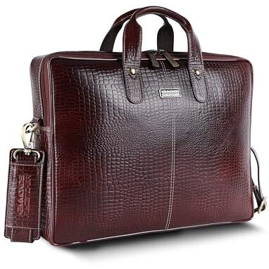 Hammonds Flycatcher Genuine Leather Office Bag For Men - 15.6 Inch Laptop Bag For Men For Professionals, Business Travelers - Adjustable Straps & Multiple Compartments - 1 Year Warranty -