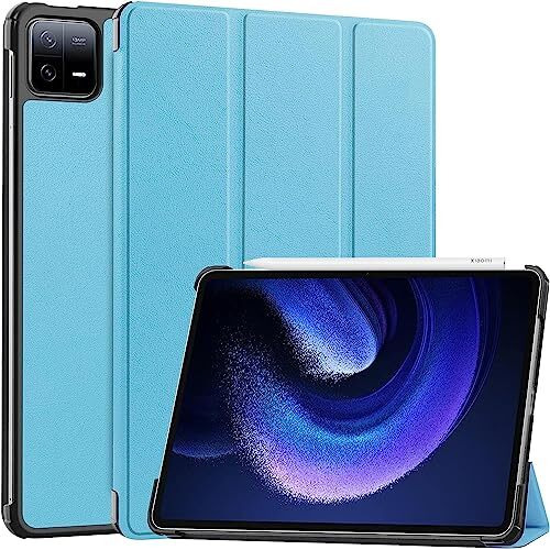 Proelite Cover For Xiaomi Mi Pad 6 Cover Case, Trifold Flip Case For Xiaomi Mi Pad 6 11 Inch, Support Auto Sleep Wake, Sky Blue