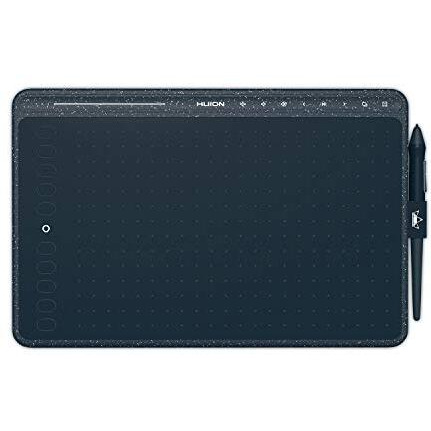 Huion Hs611 Graphics Drawing Tablet 10X6 Inch With 8192 Levels Battery-Free Pen, 8 Multimedia Keys And 10 Press Keys, Support Android, Ideal Use For Distance Education And Wed Conference (Blue)