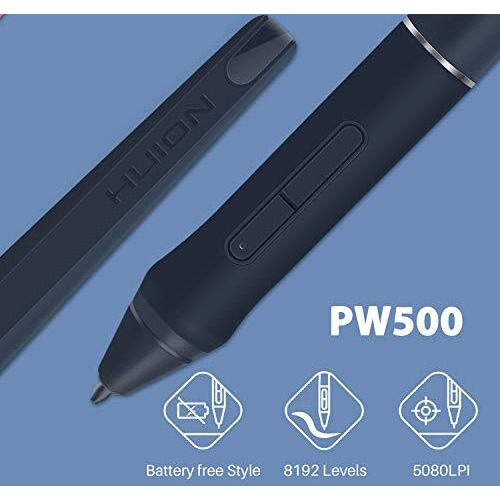Huion Hs611 Graphics Drawing Tablet 10X6 Inch With 8192 Levels Battery-Free Pen, 8 Multimedia Keys And 10 Press Keys, Support Android, Ideal Use For Distance Education And Wed Conference (Blue)