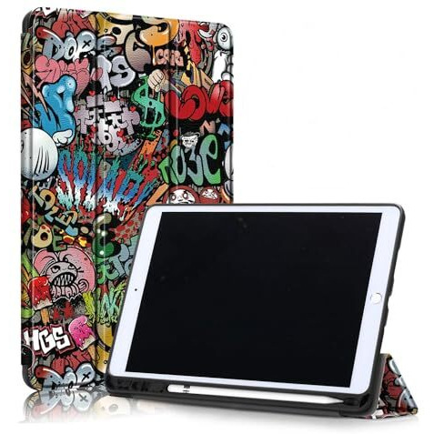 Proelite Cover For Apple Ipad Air 3 10.5 Inch Case Cover, Smart Flip Case Cover For Apple Ipad Air 3/Pro 10.5" With Pencil Holder And Flexible Back, Hippy