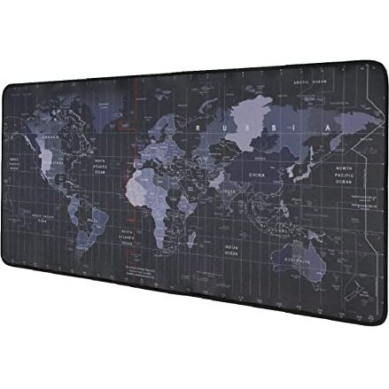 Seagull Flight Of Fashion Large Extended Xxl Gaming Mouse Pad With Non-Slip Rubber Base, Stitched Embroidery Edge Mouse Mat For Laptop, Computer And Desk -90 X 40 X 0.3 Cm - World Map