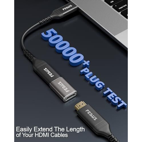 Fedus Hdmi Coupler Female To Jointer Connector 8K@60Hz 4K@144Hz 1080P 2.1 Cable Extender Repeater Adaptor For Laptop, Computer, Monitor, Roku Tv, Firestick