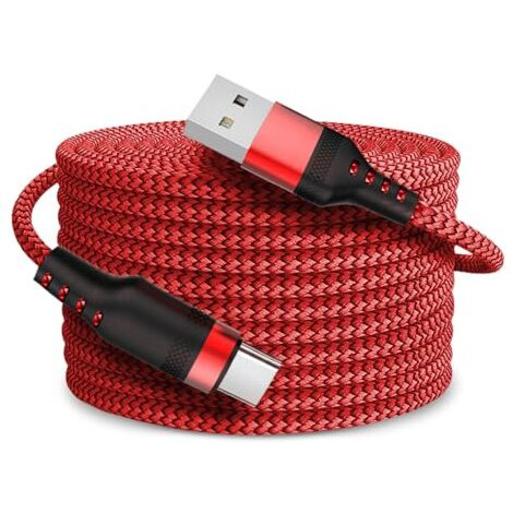 Verilux 10Ft Usb To Type C Cable, 62W Usb To Type C Cable Fast Charging Nylon Braided Data Cable, Support 480Mbps Data Sync Compatible With Iphone 15/15 Pro/15 Pro Max, Galaxy S24/S23, Macbook, Tablet