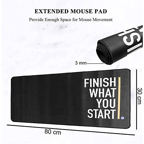 Seagull Flight Of Fashion Large Extended Xxxl Gaming Mouse Pad With Non-Slip Rubber Base, Stitched Edge Mouse Mat For Laptop, Computer - 80 X 30 X 0.3 Cm - Finish What You Start
