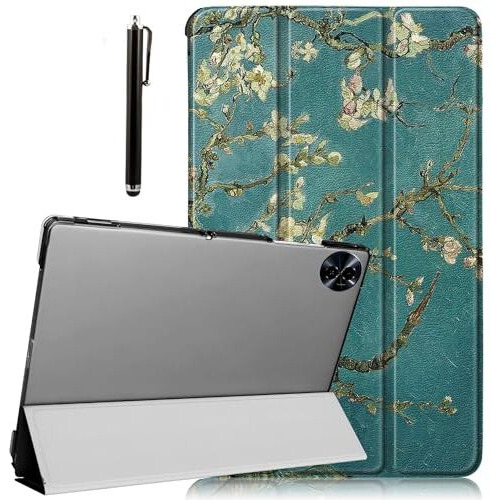 Proelite Case Cover For Realme Pad 2 11.5 Inch Cover, Smart Flip Case Cover For Realme Pad 2 11.5 Inch Translucent Back With Stylus Pen, Flowers