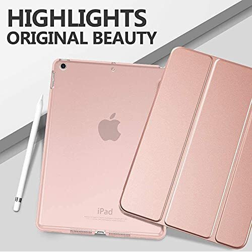 Proelite Faux Leather Smart Flip Case Cover For Apple Ipad 10.2" 9Th Gen (2021) / 8Th Gen / 7Th Gen With Stylus Pen, Rose Gold