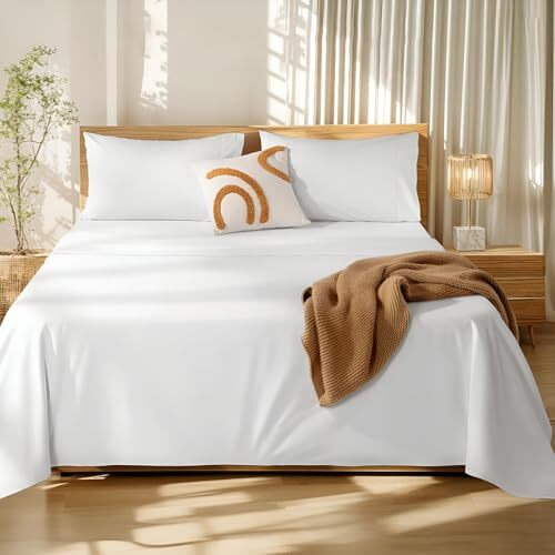 Bedsheets For King Bed - Microfiber Plain King Size White Bed Sheet Include Pillow Cover, Ultra Soft | For Home, Hotel, Villa, Resort And Guest House_White Solid