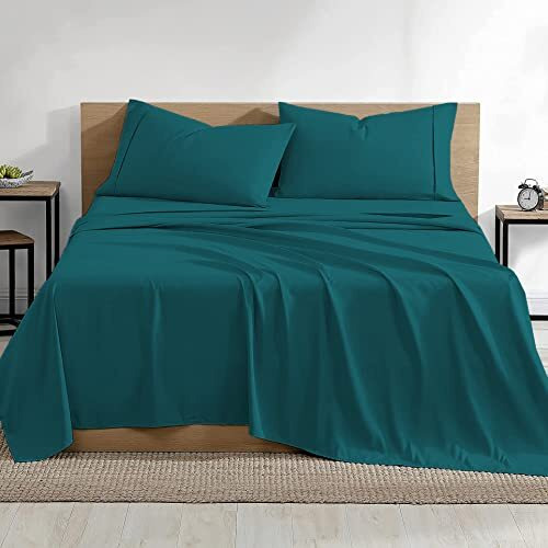 Yrm Bedding's Teal 400-Tc Top Selling Egyptian Cotton Hotel Quality Bedsheet With 2-Pillow Covers Double Bed