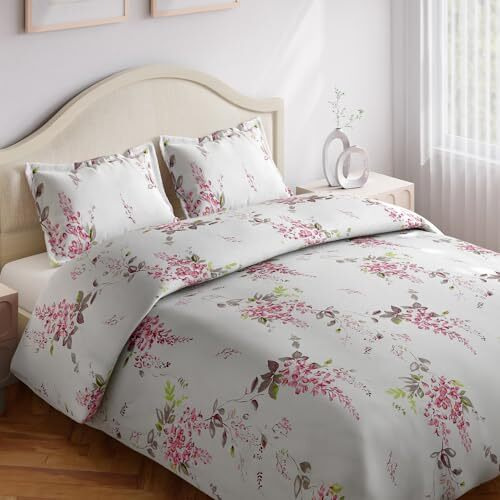 Haus & Kinder Bedsheet,100% Cotton Double Bed Bed Sheet, 186 Tc Pure Cotton Bedsheet For Queen Size Bed, Cotton Double Bedsheets With 2 Pillow Covers,Gfm