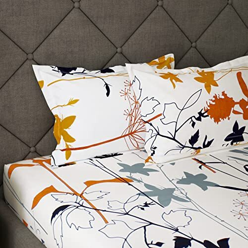 Story@Home Bedsheet For King Size Bed | 186 Tc | White | Floral | 1 Piece Cotton Bedsheet For King Size Bed With 2 Pillow Covers (270 X 270 Cm) Perfect For Home Decor & Gifting | Cotton Bedsheet