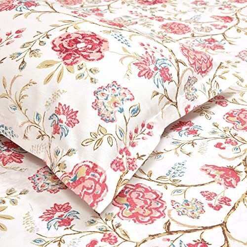 Haus & Kinder 100% Cotton Bedsheet For King Size Bed,186 Tc Soft Cotton Bedsheet For Double Bed, King Size Bed Sheet With 2 Pillow Covers,Morden Heritage