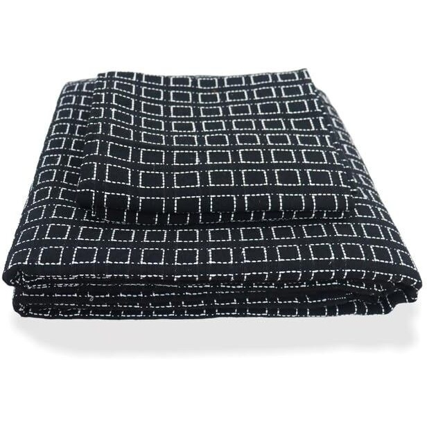 Theindiglobal 210 Tc Premium Handloom Cotton Double Bedsheet With 2 Pillow Covers, Handwoven Quilted Bed Cover 90 X 104 Inches, 240 Gsm, Black