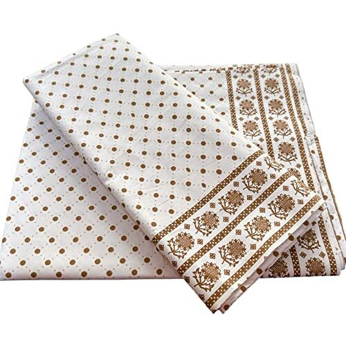 Pwi Single Bed Finest Cotton Crafted Soft Bedsheet Without Pillow Cover(60X90 Inches)-1 Piece (Brown)