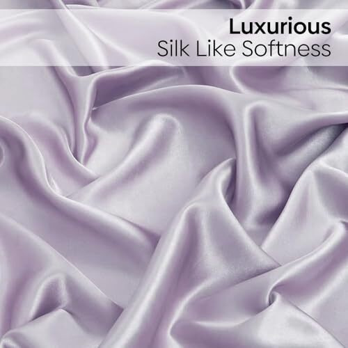 Haus & Kinder Premium Satin Royale Serene Lilac Bedsheets, King Flat Bedsheet With 2 Pillow Cover Set, 300Tc For Summers/Winter, Gift For Couples, Romantic Dates, Wedding