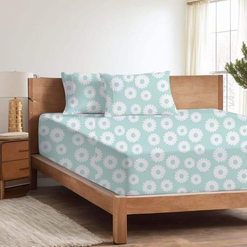 1800 Brushed Microfiber Bedsheet With 2 Pillow Cover | Bedsheets | Bed Sheet | Chadar - Soft And Breathable - Flat Sheet With 2 Pillow Covers - Daisy Delight_Single