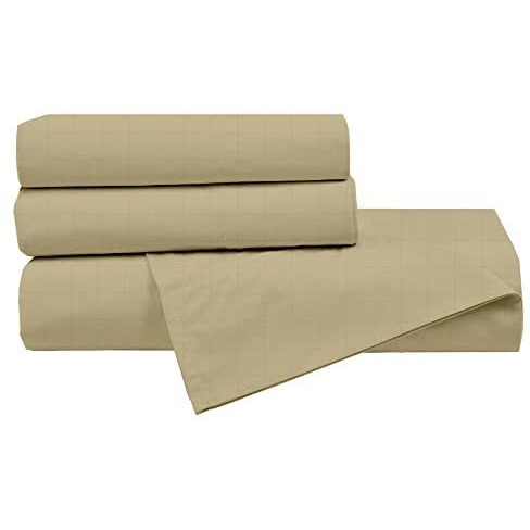 Linenaffairs Bed Sheet With 2 Pillow Cover, Bedsheets For Double Bed, Double Bedsheet For Bedroom, Bedsheet For Double Bed With 2 Pillow Cover (228 X 254 Cm)- Taupe Checks