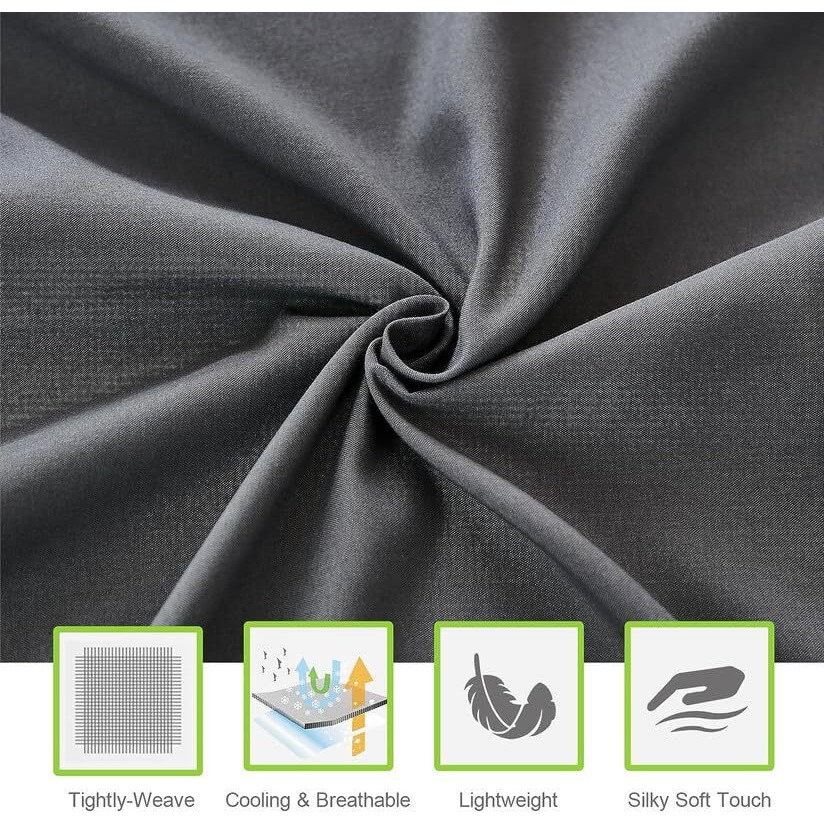 Rajasthan Crafts Bedsheet For Double Bed, Plain Colour King Size With 2 Pillow Covers, Solid Colour Bedsheet Ultra Soft Brushed Micro Fabric Shrink & Fade Resistant (90X100 Inches, Dark Grey Color)
