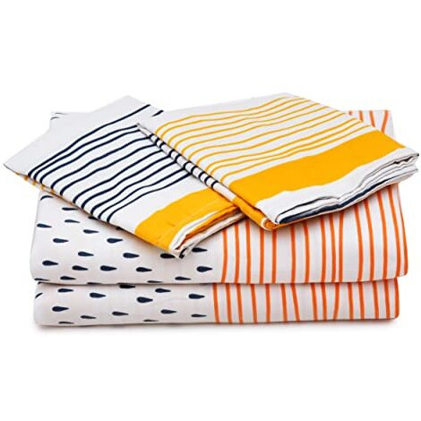 Amazon Brand  Umi Super Soft Brushed Microfiber Cotton King Size Bedsheet With Pillow Covers, Super Soft, Breathable, Shrinkage (Pack Of 3 Piece Set)|108X108 Inches Or 274X274 Cm