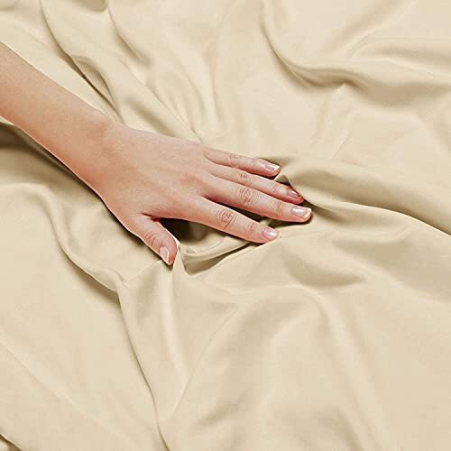 Krishnam Home Bedsheet For Double Bed King Size Glace Cotton | Bedsheets King, Queen Size Bed | Bedsheet With 2 Pillow Covers | Microfiber Double Bed Sheet Elastic Fitted (Beige)