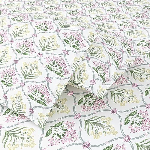 Haus & Kinder 100% Cotton Bedsheet For King Size Bed,186 Tc Soft Cotton Bedsheet For Double Bed, King Size Bed Sheet With 2 Pillow Covers,Yellow Blossom