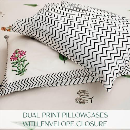The Curio Street Premium Bedsheet With 2 Pillow Covers, Hand Block Printed, Pure & Soft Cotton, 300 Tc, King Size 90X108 Inches (For Double Bed), Floral Pattern, Multicolor