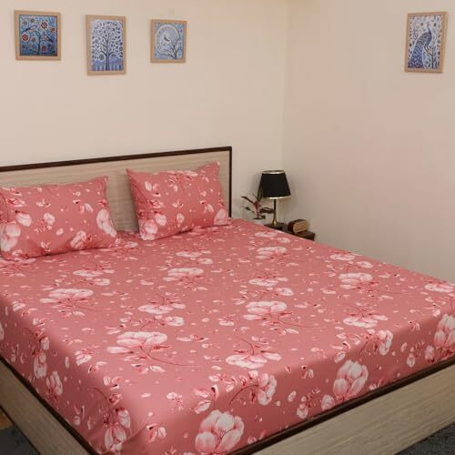 Bedsheet For King Bed Include Pillow Covers Breathable | Fresh & Vibrant Flowers King Bed Sheet - Flora Bloom