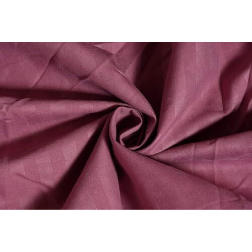 Kfh Decor Premium 210 Tc Plain Satin Stripes Flat Bedsheet For Double Bed Cotton With Two Large Pillow Covers For Home Hotels Guest Houses (Size 90 * 95 Inches)