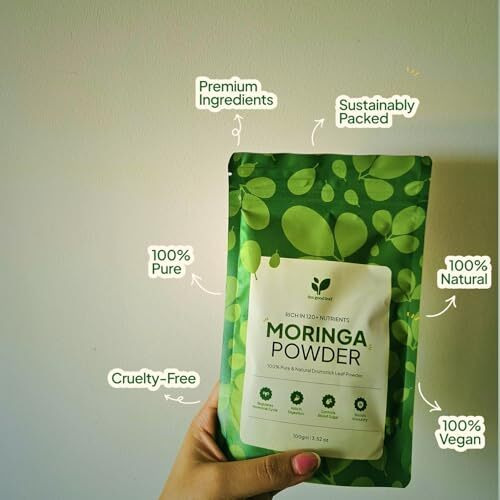 The Good Leaf Moringa Powder - 100G | 100% Natural Superfood With 120+ Nutrients, Antioxidants & Vitamins | Supports Pcos, Skin & Hair Health, Digestion & Immunity | Vegan & Preservative-Free
