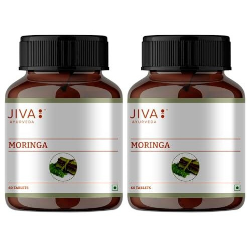 Jiva Moringa Tablets | Boosts Immunity, Energy & Digestion | Supports Heart Health, Skin & Hair | 100% Ayurvedic & Organic - 60 Tablets (Pack Of 2)