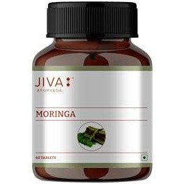 Jiva Moringa Tablets | Boosts Immunity, Energy & Digestion | Supports Heart Health, Skin & Hair | 100% Ayurvedic & Organic - 60 Tablets (Pack Of 2)