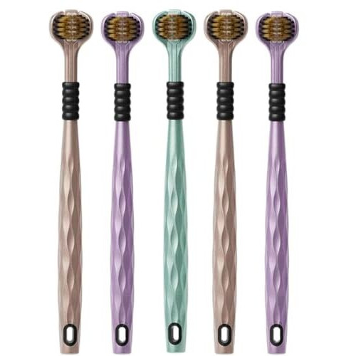 3-Sided Toothbrush | Ultra Soft Bristles For Deep Cleaning | Triple Action Manual Toothbrush | Triple Head Design For 360 Cleaning | Eco-Friendly & Gentle On Gums (5)