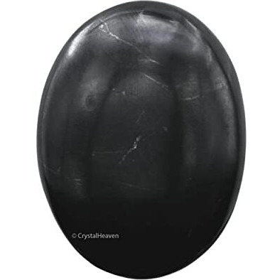 Crystal Heaven Certified Shungite Crystal Palm Pebbles Stones For Anxiety Stress Relief Massage - Aaa Grade Original Healing Gemstone Agate Palm Stone For Yoga Meditation Spiritual Reiki Feng Shui