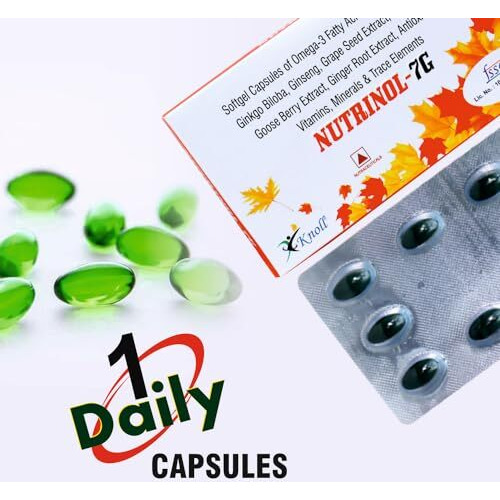 Knoll Nutrinol 7G Multivitamin Capsules Omega 3 Fatty Acid (Fish Oil) Zinc Vitamin B1 K D Epa (90Mg) Dha (60Mg) 30 Capsules + 100 Ingredients (Pack Of 3)