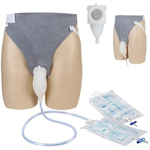 Hannea Wearable Urine Collector For Men, Portable Silicone Urine Collector, Breathable Cotton Pants, Reusable Urine Collection Bag (2000Ml & 1000Ml) For Men, Men Type