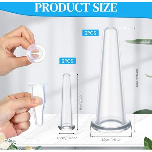 Zibuyu 4 Pcs Facial Cupping Set For Face, Silicone Cupping Cups Massage Set Cupping Therapy Cups Face Lift Cups Vacuum Suction Cup