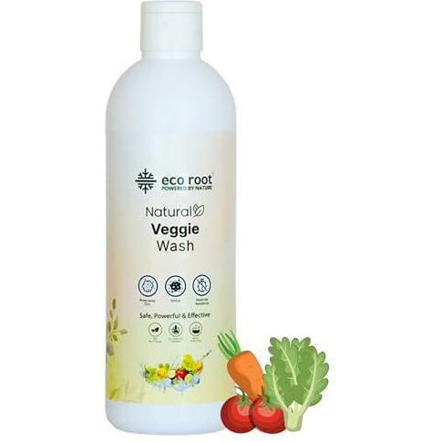 Ecoroot Natural Vegetable & Fruit Wash Liquid, Removes Germs, Reduce Grime & Pesticide, Baby & Pet-Friendly, Plant-Based, Non-Toxic Herbal Veggie Cleaning Disinfectant (500 Ml (Pack Of 1))